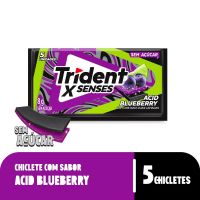 Chiclete Trident XSenses Acid Blueberry Sem Acar 8g Embalagem com 5 un