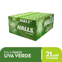 Bala Halls Uva Verde Caixa Com 21 Unidades De 28g