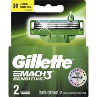 Carga Para Aparelho de Barbear Gillette Mach3 Sensitive 2 Unidades