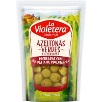 Azeitona Verde La Violetera Recheada com Pasta Pimentao sem Caroco 100g