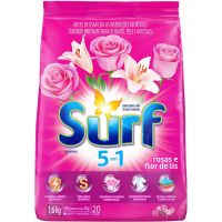 Detergente em Po Sanitizante Surf Rosas e Flor de Lis 1,6Kg