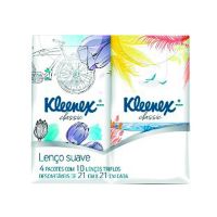 Lenco de Papel Kleenex Classic Para Bolso | Com 4 Pacotes Com 10 Unidades