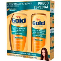 Shampoo Niely Gold Oleo de Argan 300ml + Condicionador Niely Gold Oleo de Argan Pos Quimica 200ml