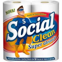 Papel Toalha Social Clean 50 Folhas 2 Unidades