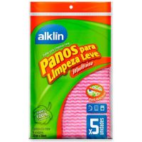 Pano Alklin Para Limpeza Leve Rosa 33X50 Com 5 Un