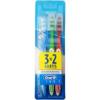 Escova de Dente Oral-B 1-2-3 Cerdas Mdias 3Un