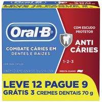 Creme Dental Oral-B 123 Anti Caries 70g Leve12 Pague 9