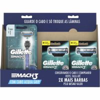 Kit 2 Aparelhos de Barbear Gillette Mach3 Acqua-Grip + 4 Cargas